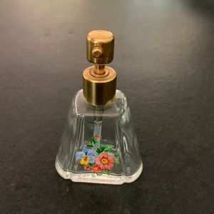 Refillable floral perfume bottle atomizer spray made in Italy